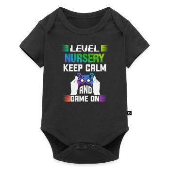 Level NURSERY keep calm and game on - Baby Premium short-sleeve bodysuit - black - Front