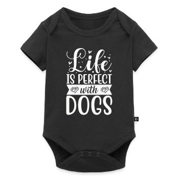 La vie est meilleure avec les chiens - Body à manches courtes Premium Bébé - noir - Devant