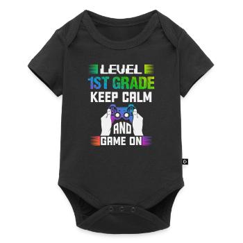 Niveau 1ST GRADE restez calme et jouez - Body à manches courtes Premium Bébé - noir - Devant