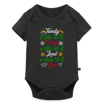 Familie ein bisschen verrückt Ugly Christmas - Baby Premium Kurzarmbody - Schwarz - Vorne