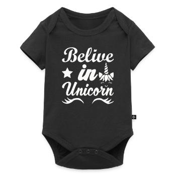 Croyance en les licornes Licorne - Body à manches courtes Premium Bébé - noir - Devant