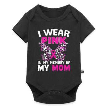 Je porte du rose en mémoire de ma mère - Body à manches courtes Premium Bébé - noir - Devant