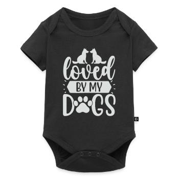 Loved by my dogs - Baby Premium short-sleeve bodysuit - black - Front