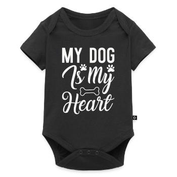 My dog is my heart - Baby Premium short-sleeve bodysuit - black - Front