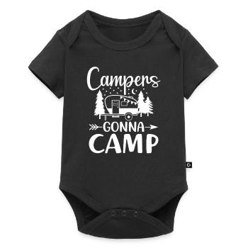 Camper werden campen Camping - Baby Premium Kurzarmbody - Schwarz - Vorne