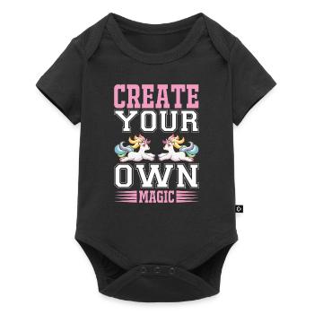Erschaffe deine eigene Magie Unicorn - Baby Premium Kurzarmbody - Schwarz - Vorne