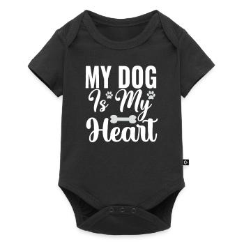 My dog is my heart - Baby Premium short-sleeve bodysuit - black - Front