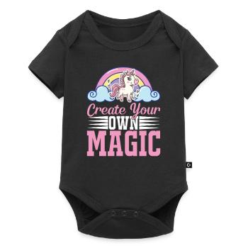 Erschaffe deine eigene Magie Unicorn - Baby Premium Kurzarmbody - Schwarz - Vorne