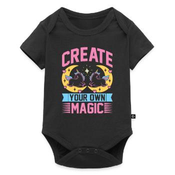 Erschaffe deine eigene Magie Unicorn - Baby Premium Kurzarmbody - Schwarz - Vorne