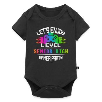 Niveau SENIOR HIGH garder son calme et jouer - Body à manches courtes Premium Bébé - noir - Devant