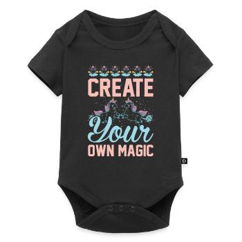 Erschaffe deine eigene Magie Unicorn - Baby Premium Kurzarmbody - Schwarz - Vorne