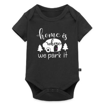 Vacances amoureux de la nature Camping dicton amusant - Body à manches courtes Premium Bébé - noir - Devant
