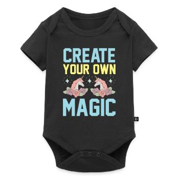 Erschaffe deine eigene Magie Unicorn - Baby Premium Kurzarmbody - Schwarz - Vorne