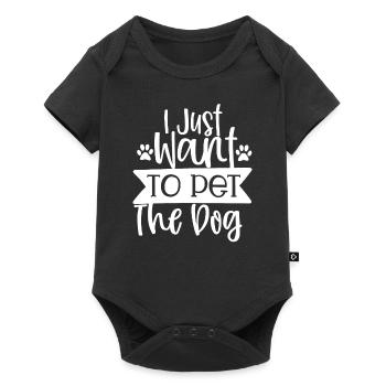 Je veux juste caresser le chien - Body à manches courtes Premium Bébé - noir - Devant