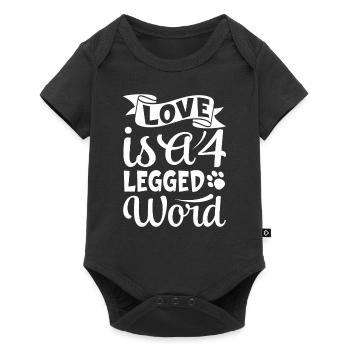 Love is a four-legged word - Baby Premium short-sleeve bodysuit - black - Front