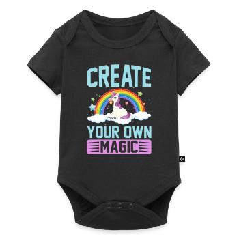 Erschaffe deine eigene Magie Unicorn - Baby Premium Kurzarmbody - Schwarz - Vorne