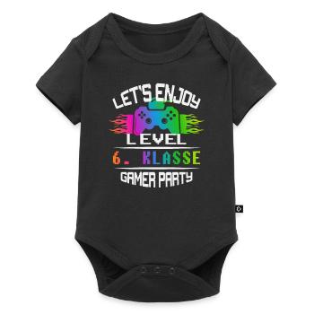 Level 6. KLASSE keep calm and game on - Baby Premium Kurzarmbody - Schwarz - Vorne