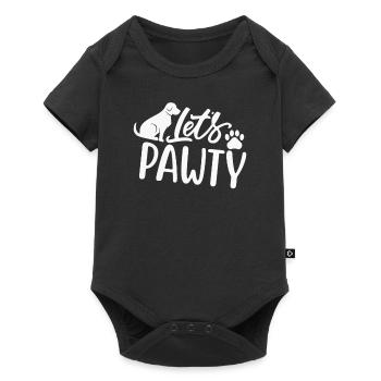 Lets Pawty - Baby Premium Kurzarmbody - Schwarz - Vorne