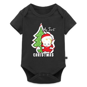 My first Christmas Norwegian pattern - Baby Premium short-sleeve bodysuit - black - Front