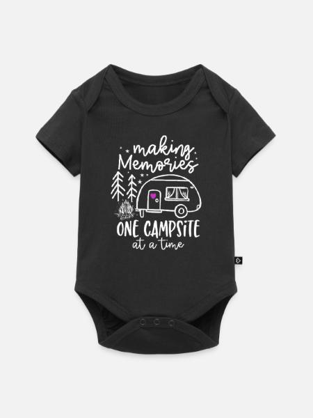 Camping Erinnerungen - Baby Premium Kurzarmbody - Schwarz