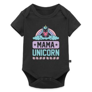 Mama Einhorn Licorne - Body à manches courtes Premium Bébé - noir - Devant