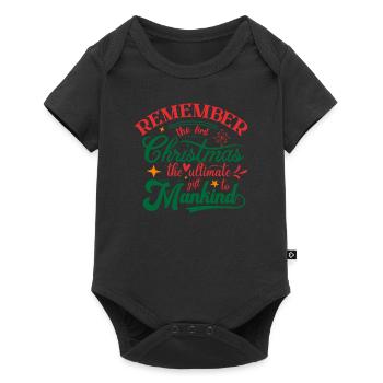 Remember the first Christmas Ugly Christmas - Baby Premium short-sleeve bodysuit - black - Front