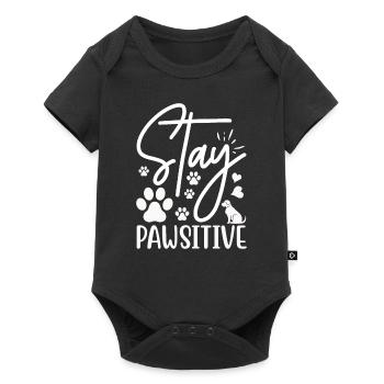 Restez pawsitive - Body à manches courtes Premium Bébé - noir - Devant