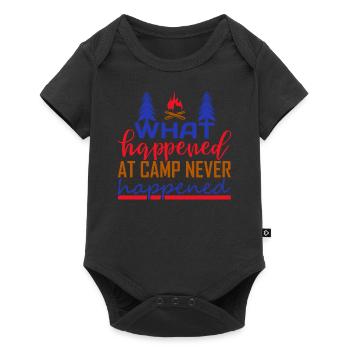 What happens in the camp Nature Outdoor Mountains - Baby Premium short-sleeve bodysuit - black - Front