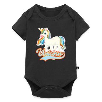 Licorne Einhorn - Body à manches courtes Premium Bébé - noir - Devant