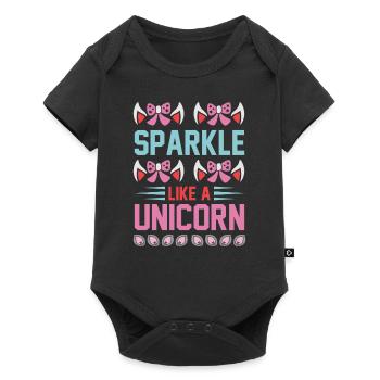 Glitter like a unicorn Unicorn - Baby Premium short-sleeve bodysuit - black - Front