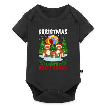 Hässliche Weihnachten Kalorien Norweger Muster - Baby Premium Kurzarmbody - Schwarz - Vorne