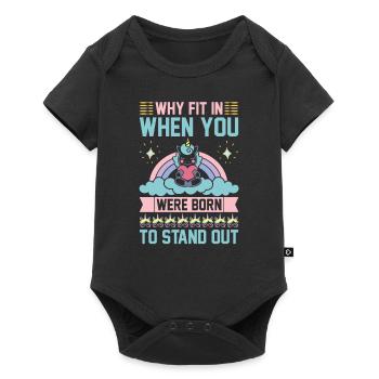 Unicorn Why fit in when you can stand out - Baby Premium short-sleeve bodysuit - black - Front