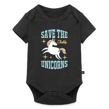 Sauvez les licornes potelées Licorne - Body à manches courtes Premium Bébé - noir - Devant