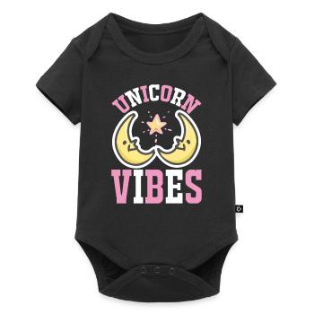 Einhorn Vibes Licorne - Body à manches courtes Premium Bébé - noir - Devant