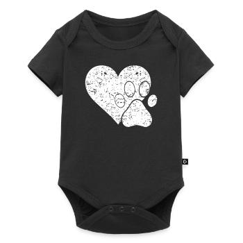 Paw heart - Baby Premium short-sleeve bodysuit - black - Front
