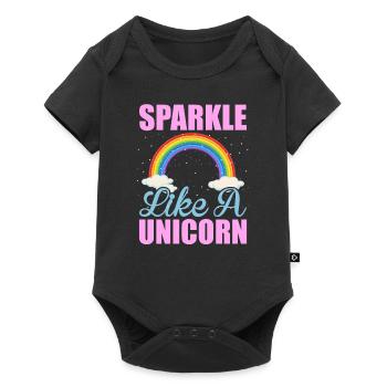 Glitter like a unicorn Unicorn - Baby Premium short-sleeve bodysuit - black - Front