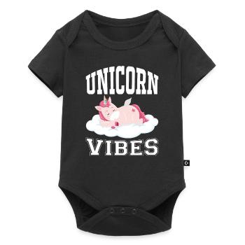 Einhorn Vibes Licorne - Body à manches courtes Premium Bébé - noir - Devant