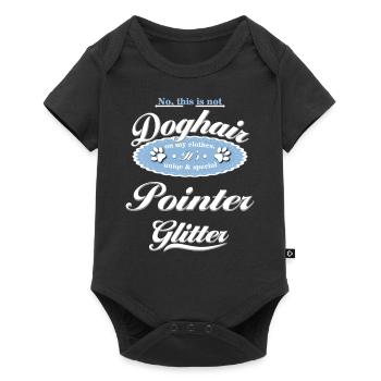 Dog Glitter Pointer - Baby Premium short-sleeve bodysuit - black - Front
