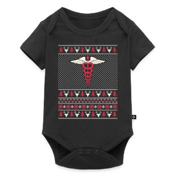 Infirmière Ugly Christmas - Body à manches courtes Premium Bébé - noir - Devant