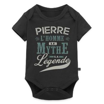 Pierre L homme le mythe la légende humour prénom - Body à manches courtes Premium Bébé - noir - Devant