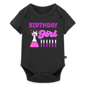 Fille d’anniversaire. Fête d’anniversaire Science - Body à manches courtes Premium Bébé - noir - Devant