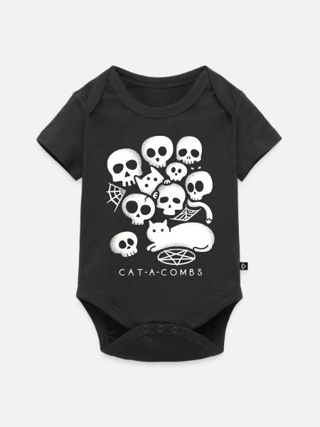 Katze-Kämme - Baby Premium Kurzarmbody - Schwarz
