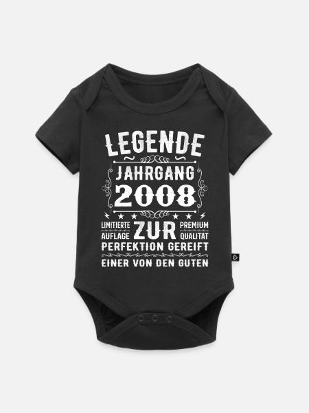 Legende - Jahrgang 2008 - Zur Perfektion Gereift - Baby Premium Kurzarmbody - Schwarz