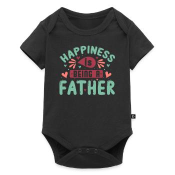 Happiness is being a father - Baby Premium short-sleeve bodysuit - black - Front