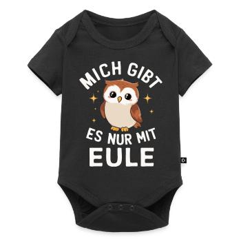 oiseau de nuit hibou hibou oiseau - Body à manches courtes Premium Bébé - noir - Devant