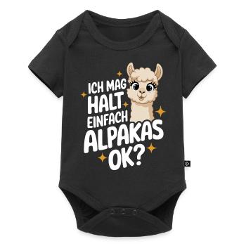 Alpaca llama alpacas animal - Baby Premium short-sleeve bodysuit - black - Front