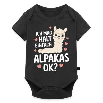Alpaka Llama - Baby Premium Kurzarmbody - Schwarz - Vorne