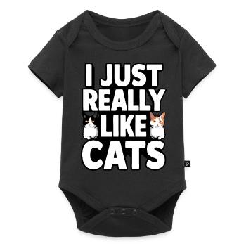 Chat Chats Amoureux Chat Propriétaire Chaton - Body à manches courtes Premium Bébé - noir - Devant