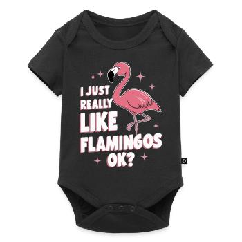 Flamingo Animal Pink - Baby Premium short-sleeve bodysuit - black - Front