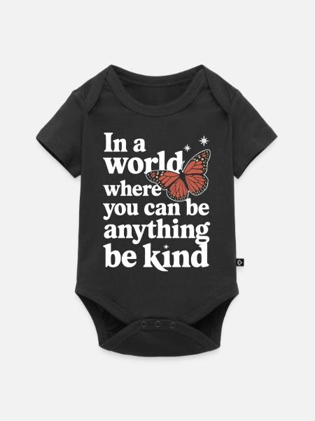 Schmetterling Monarchfalter Bunt Schmetterlinge - Baby Premium Kurzarmbody - Schwarz